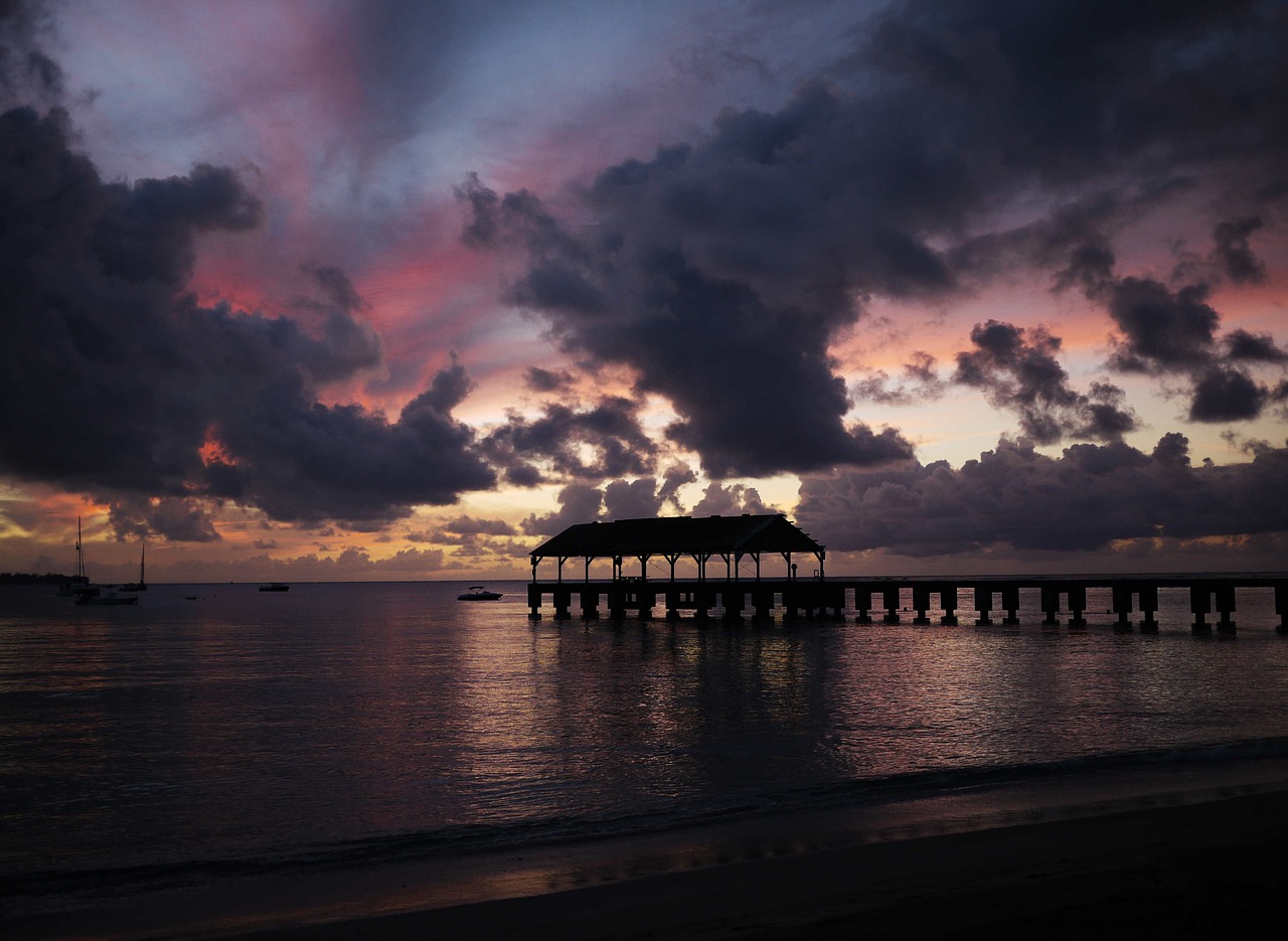 hawaii sunset sea free photo