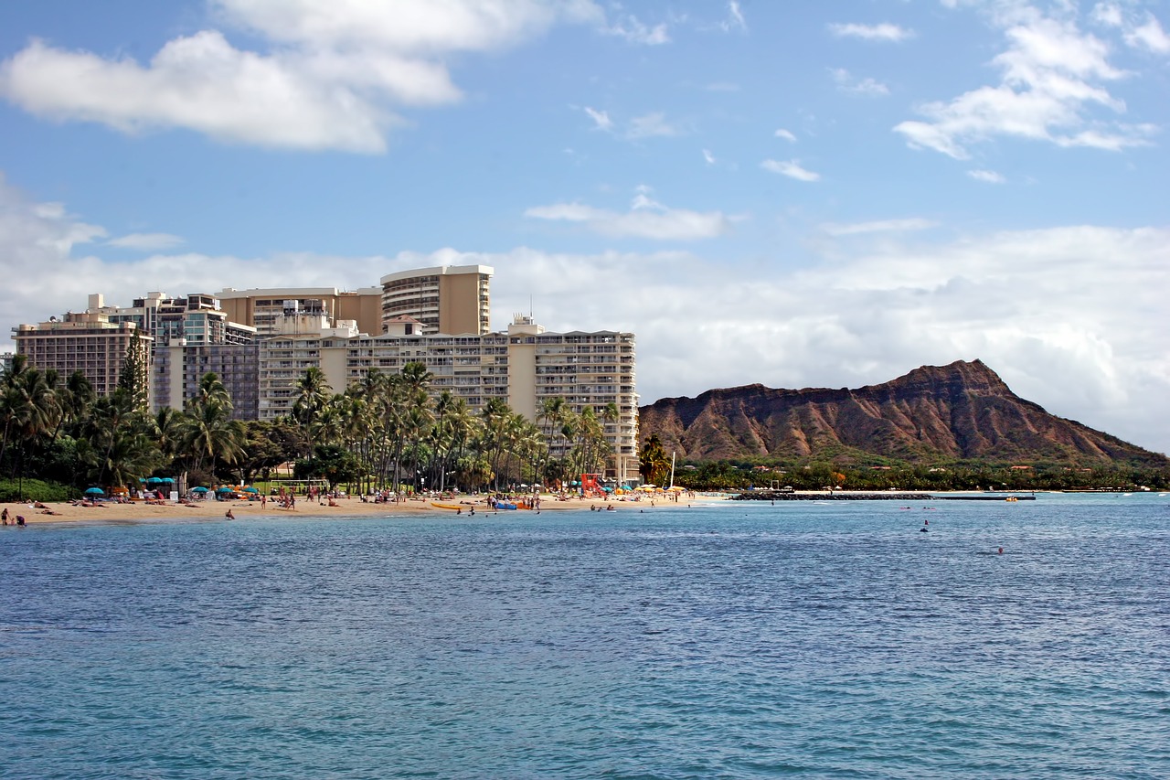 hawaii diamond head hotel free photo