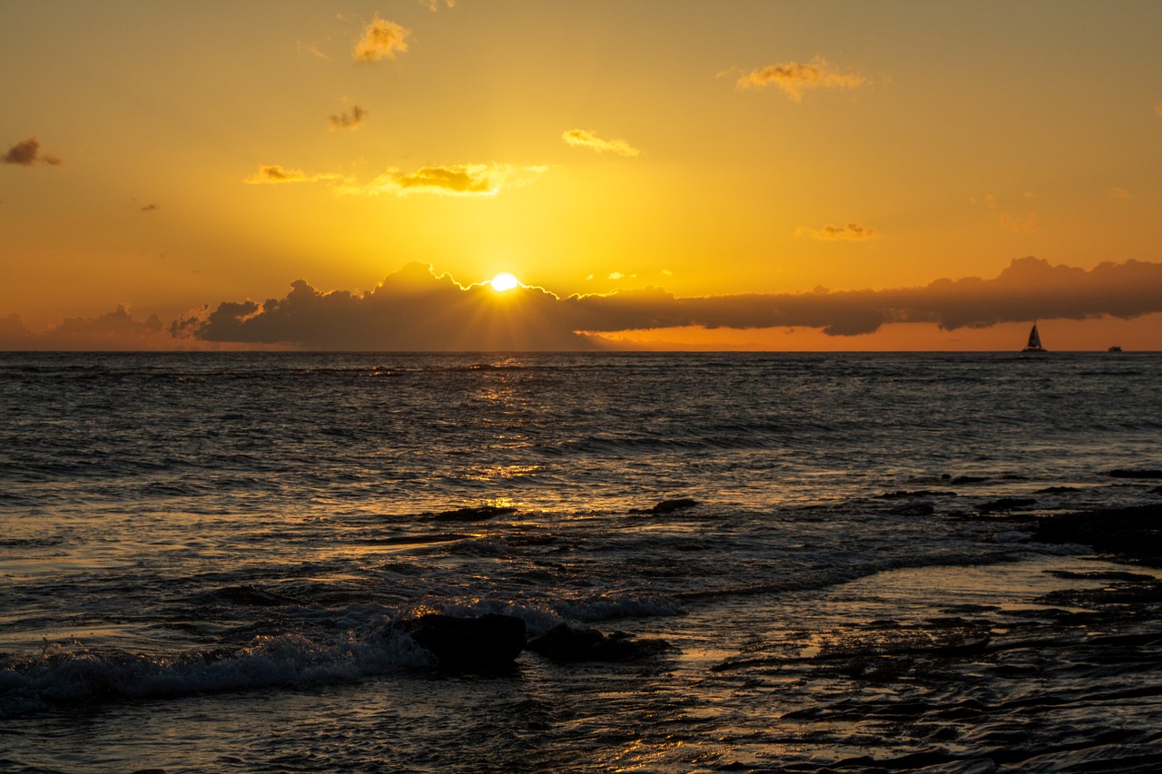 hawaii sunset beach free photo