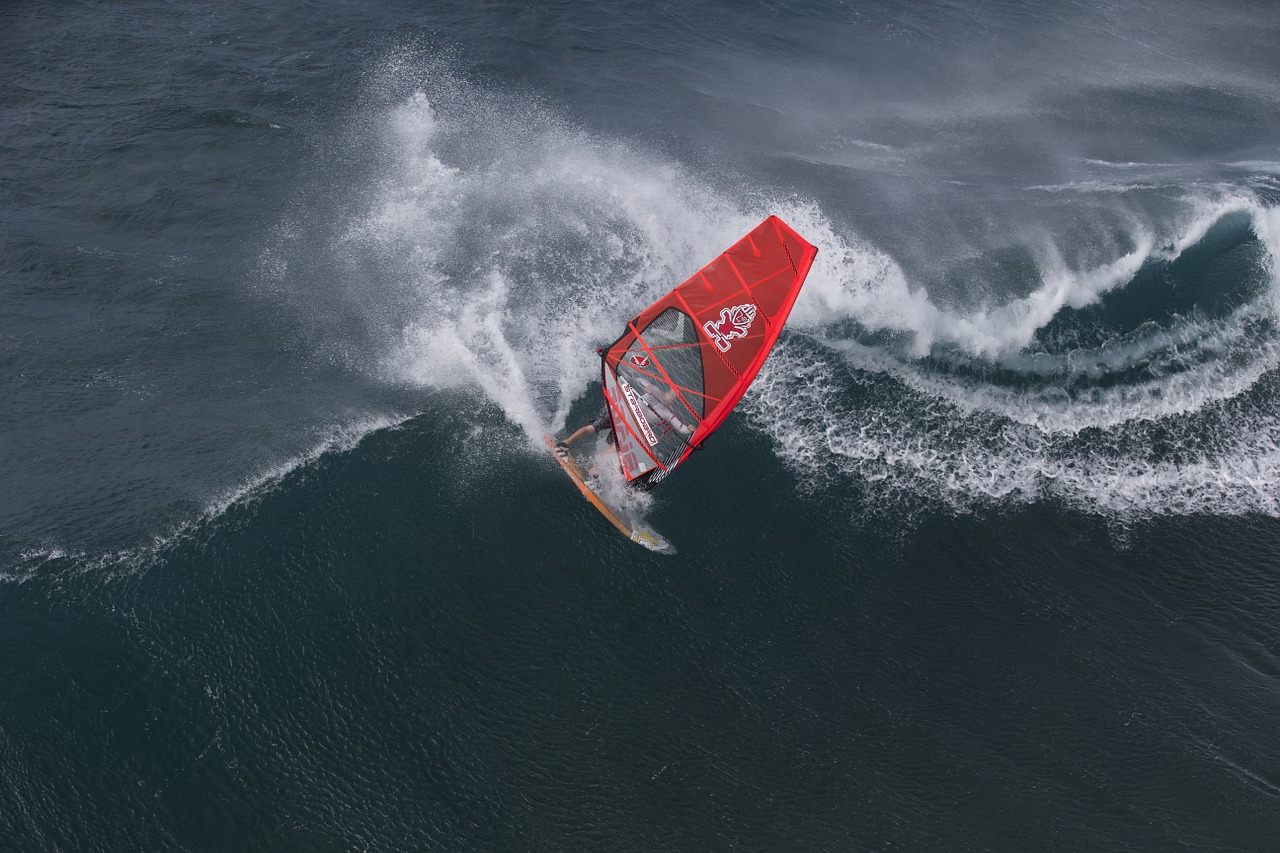 hawaii wind surfing recreation free photo