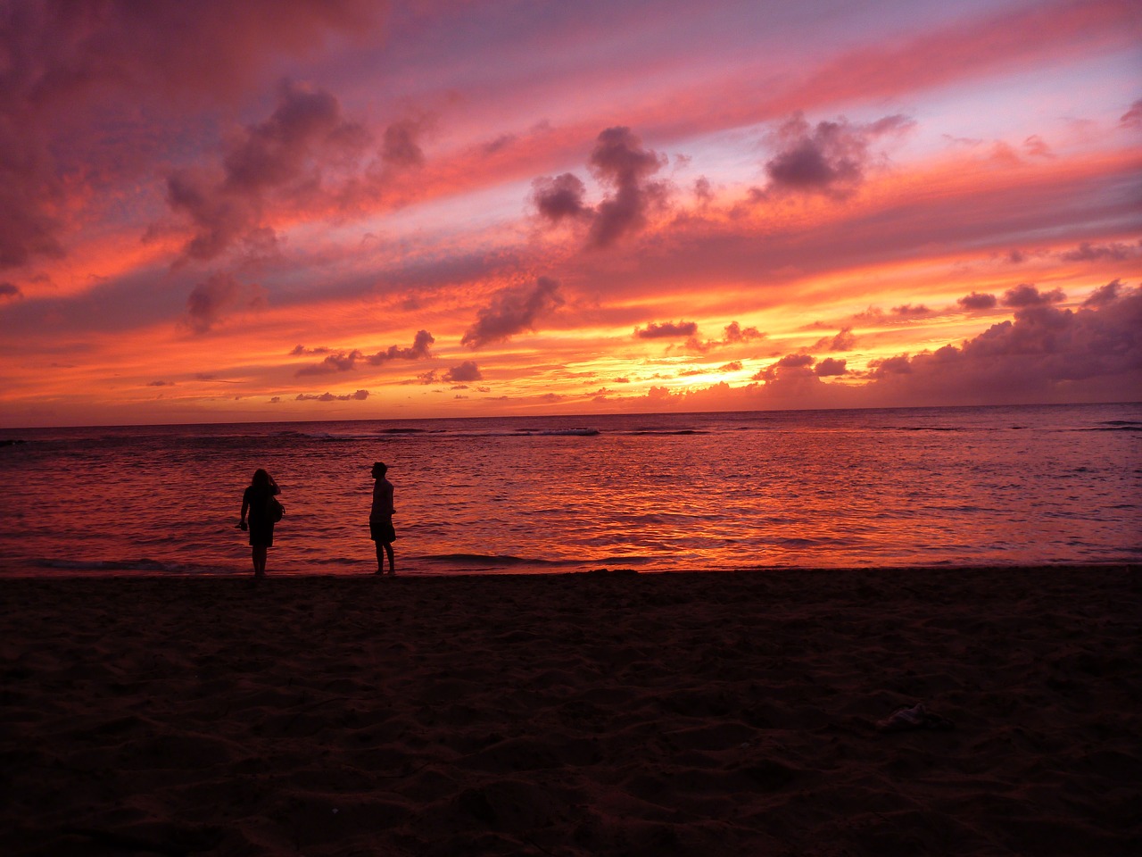 hawaii sunset tropical free photo