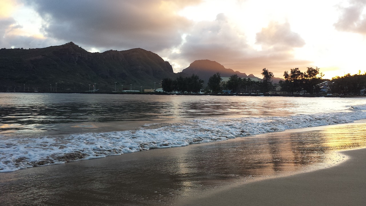 hawaii beach sunset free photo