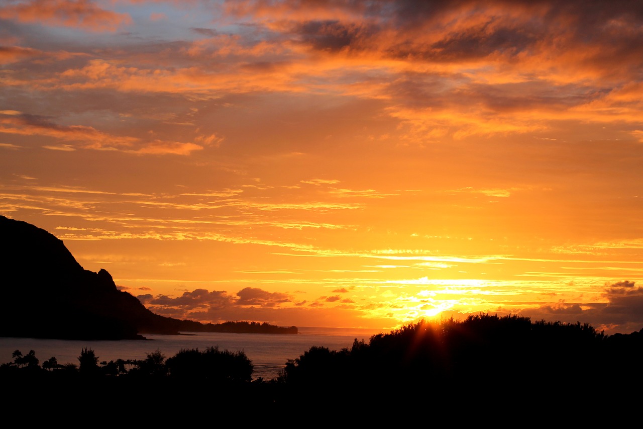 hawaii  sunset  beautiful free photo