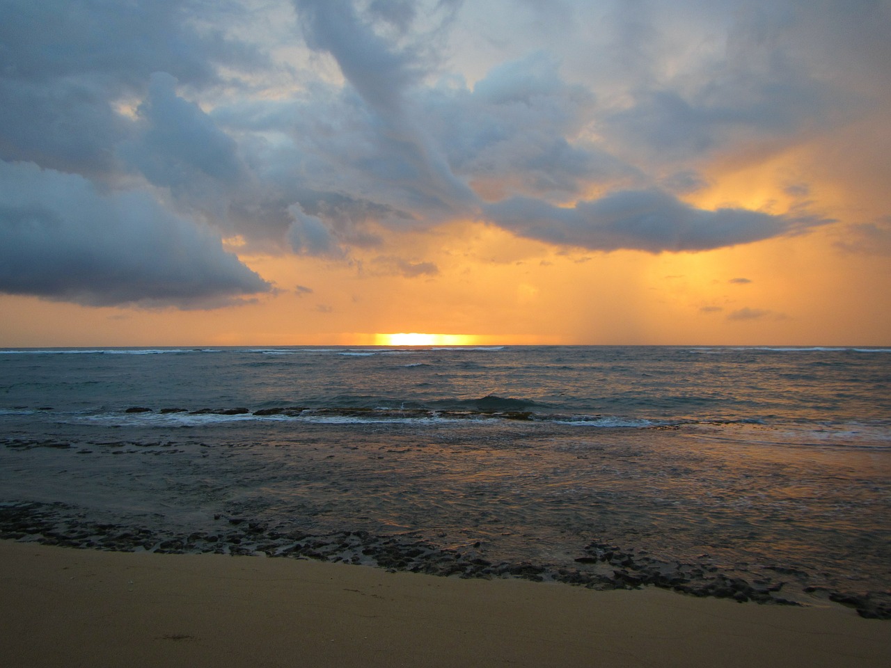 hawaii sunrise ocean free photo