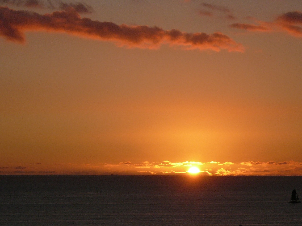 hawaii waikiki beach sunset free photo