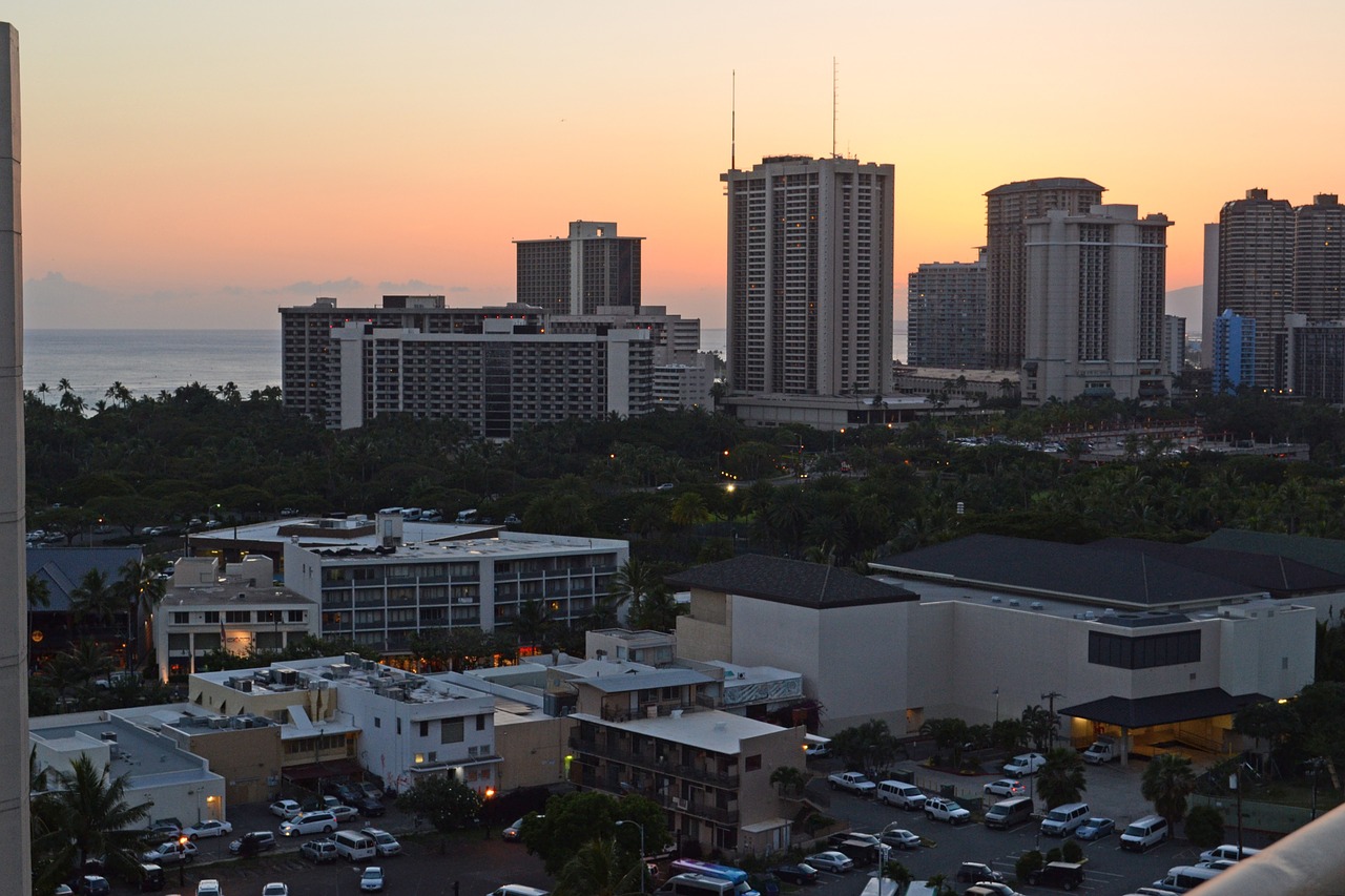 hawaii sunset city free photo