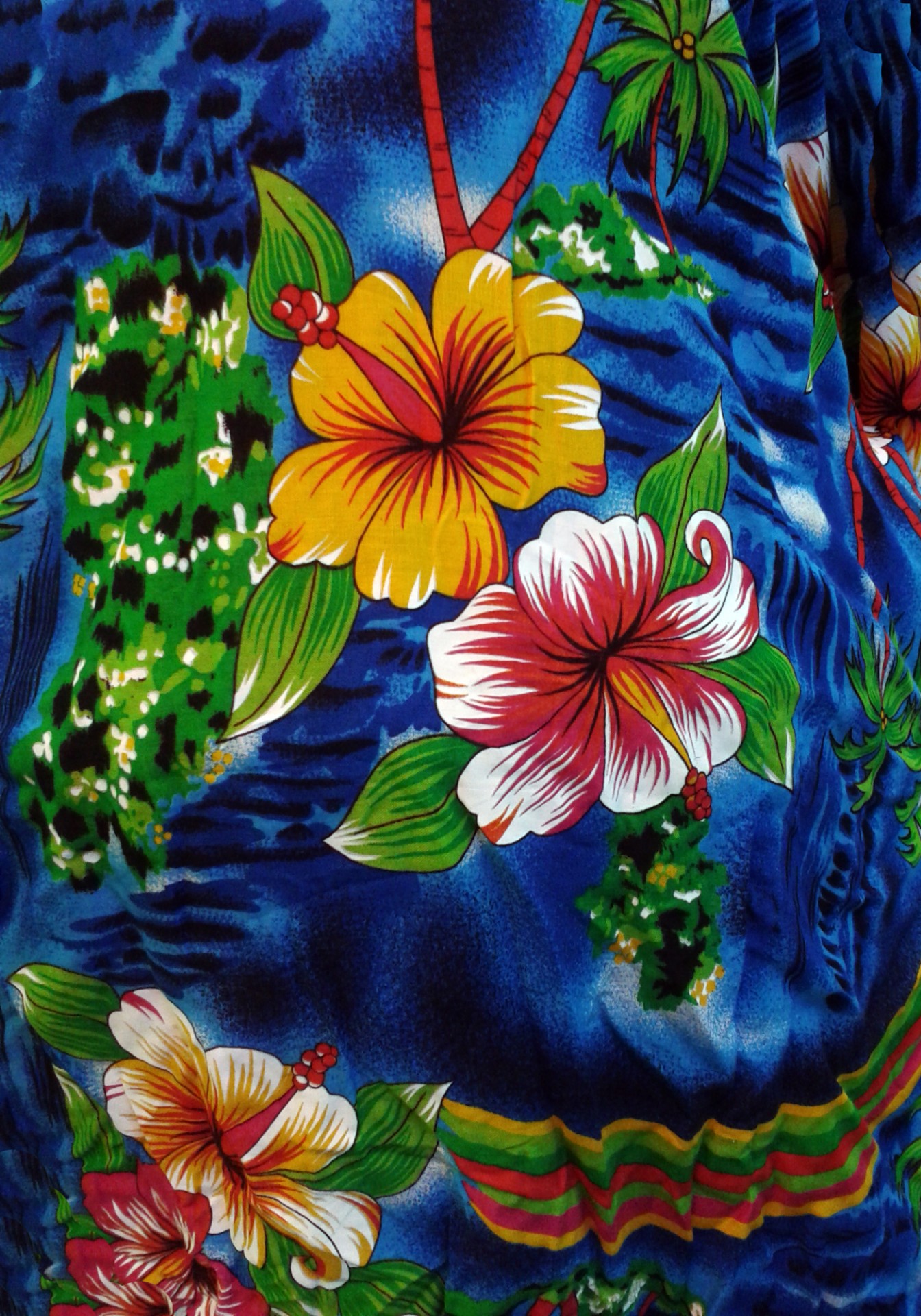 blue floral textile free photo