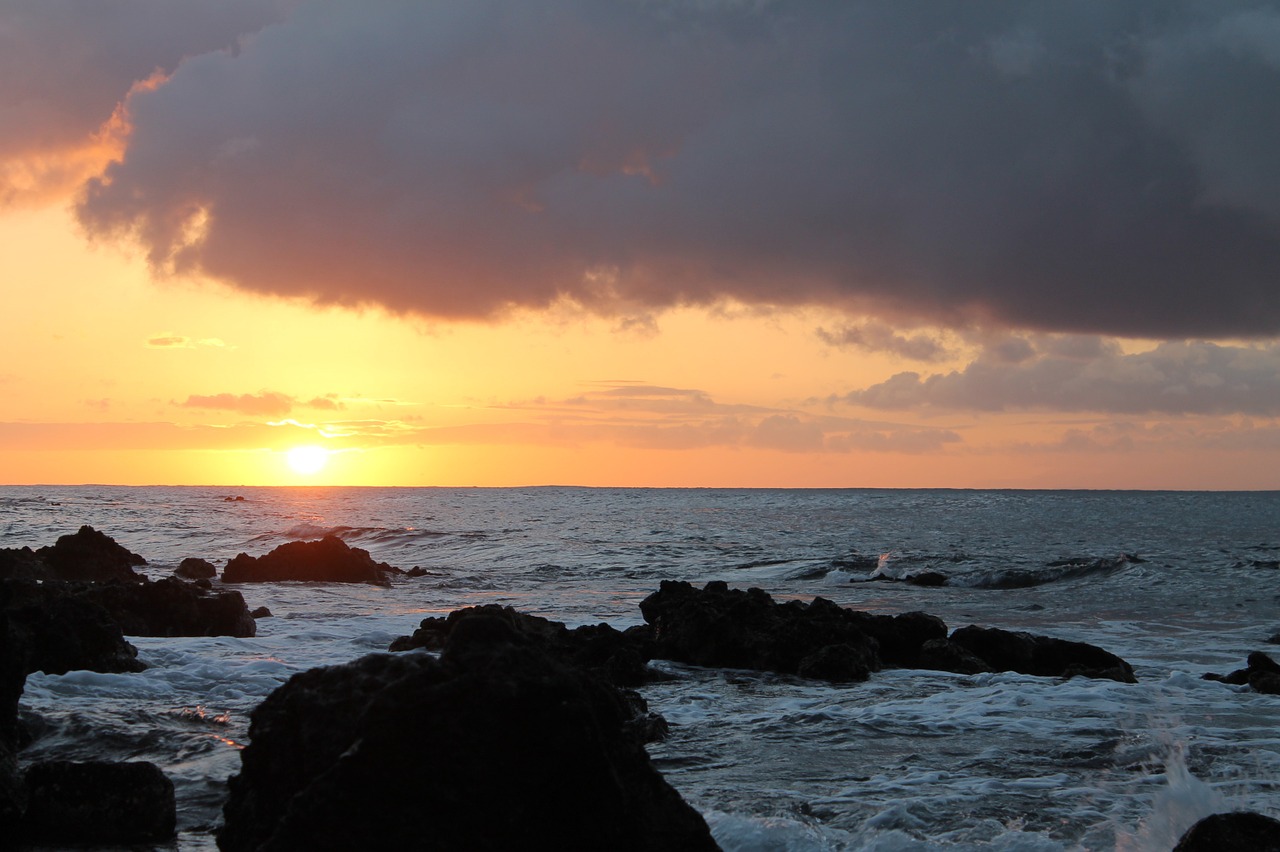 hawaii sunrise sea free photo