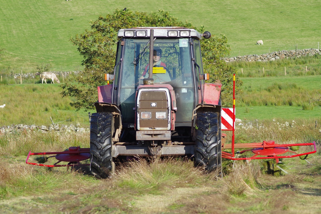 hay tractor hay making free photo