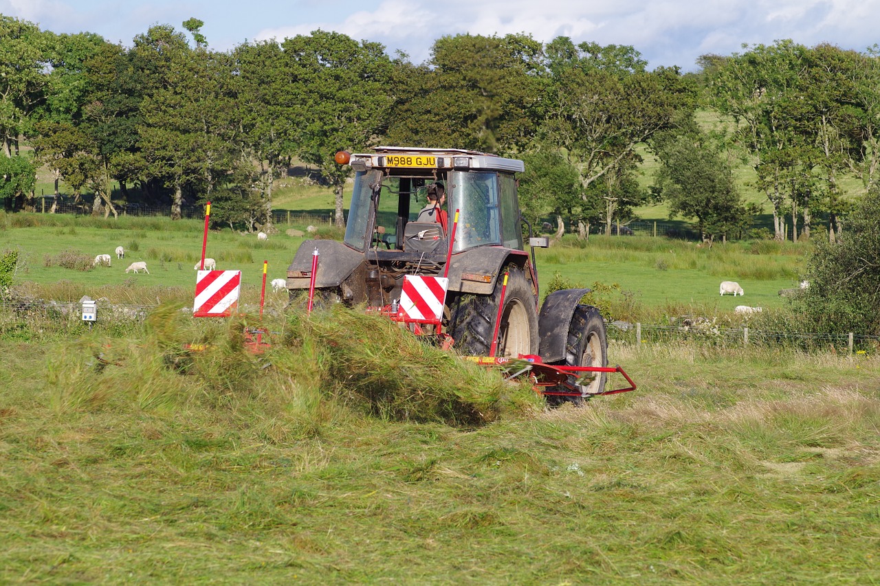 hay tractor hay making free photo