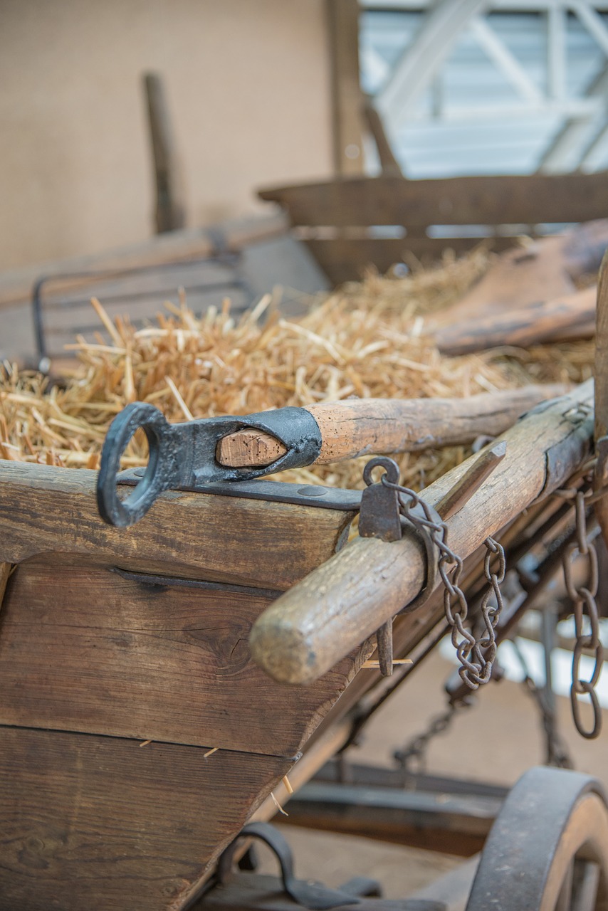 hay wagon wood car antique free photo