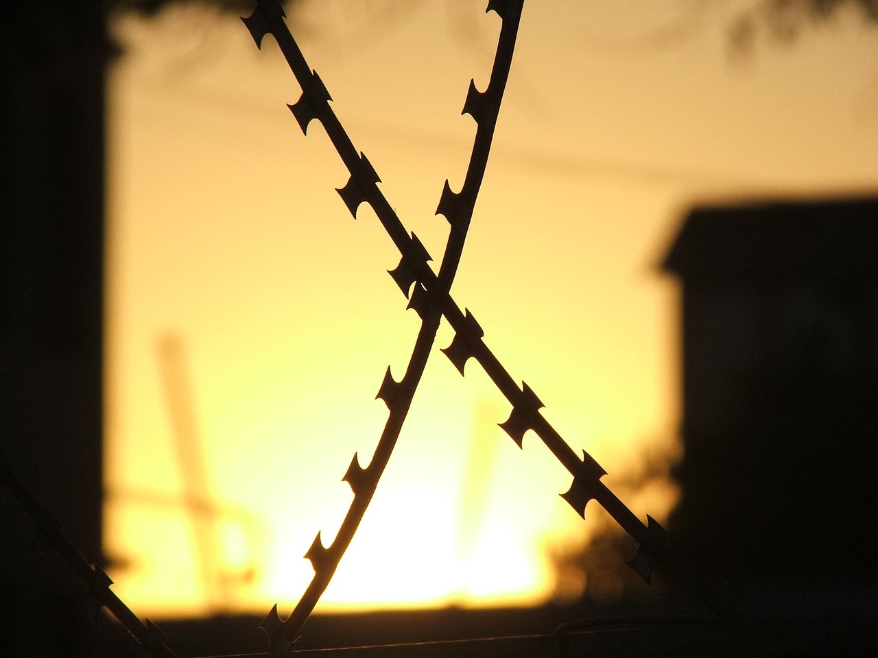haydarpaşa barbed wire sunset free photo