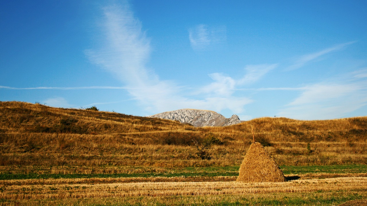 haystack autumn mountain free photo