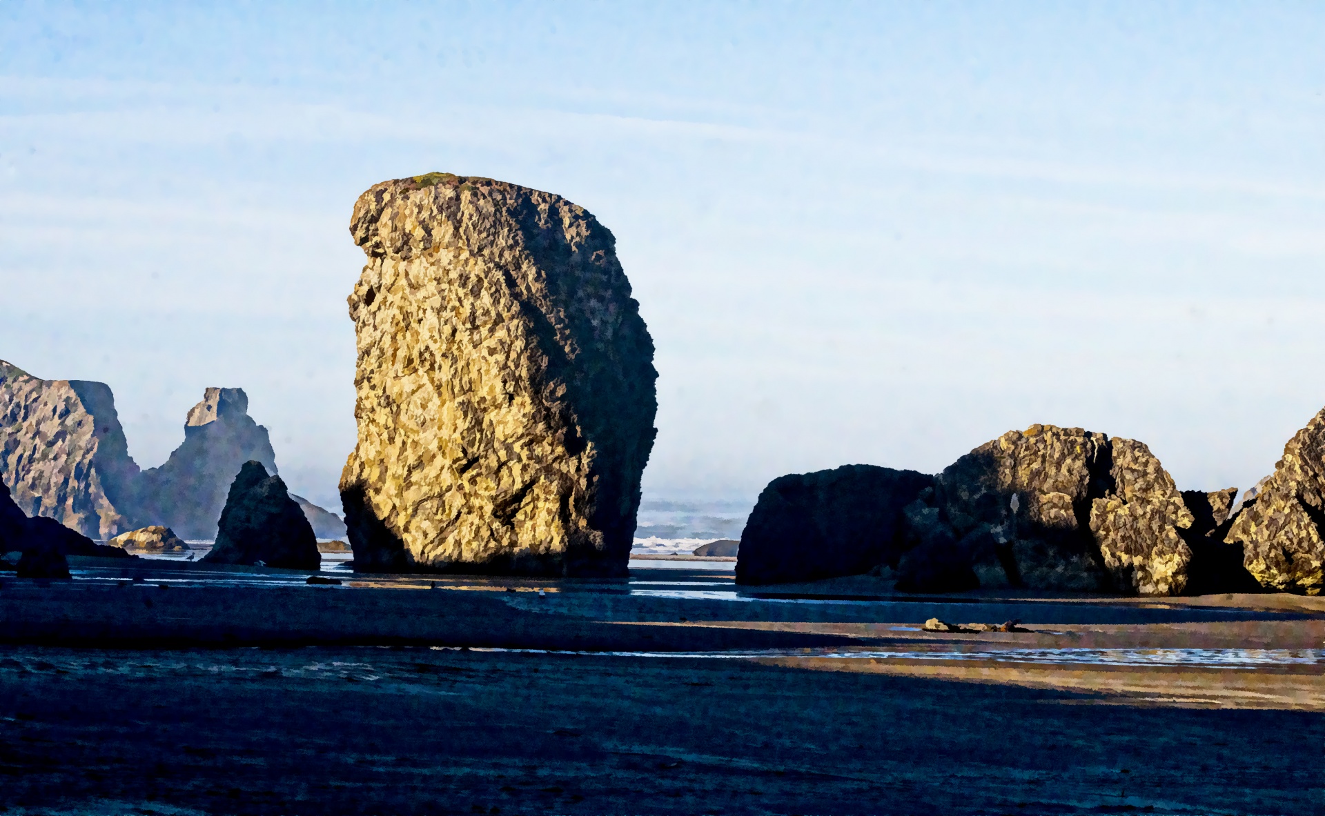 rock beach sea free photo