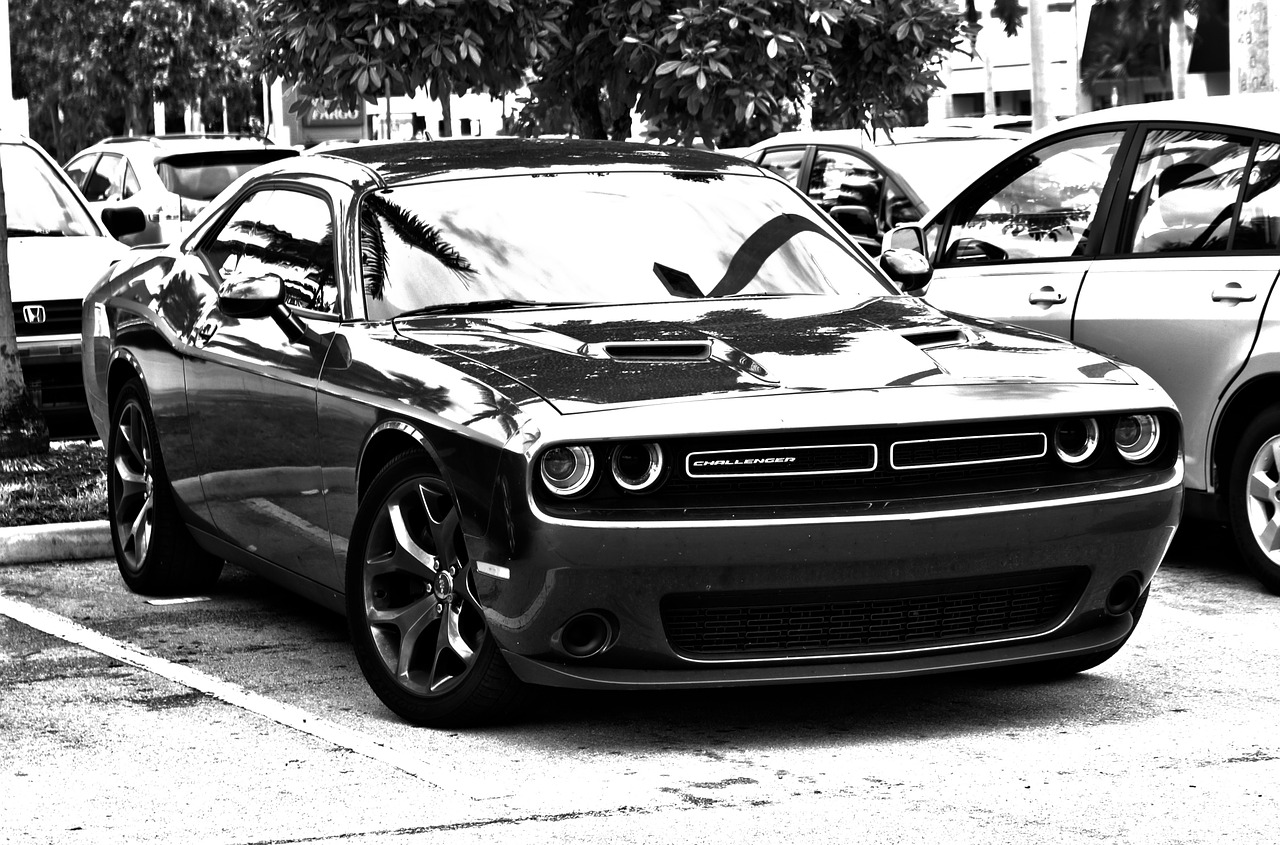 hdr monochrome muscle car free photo