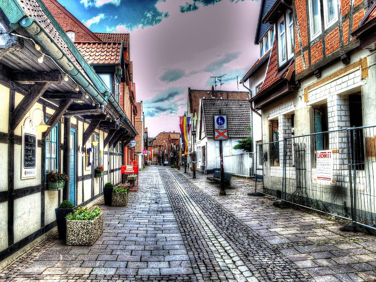 hdr city nienburg free photo