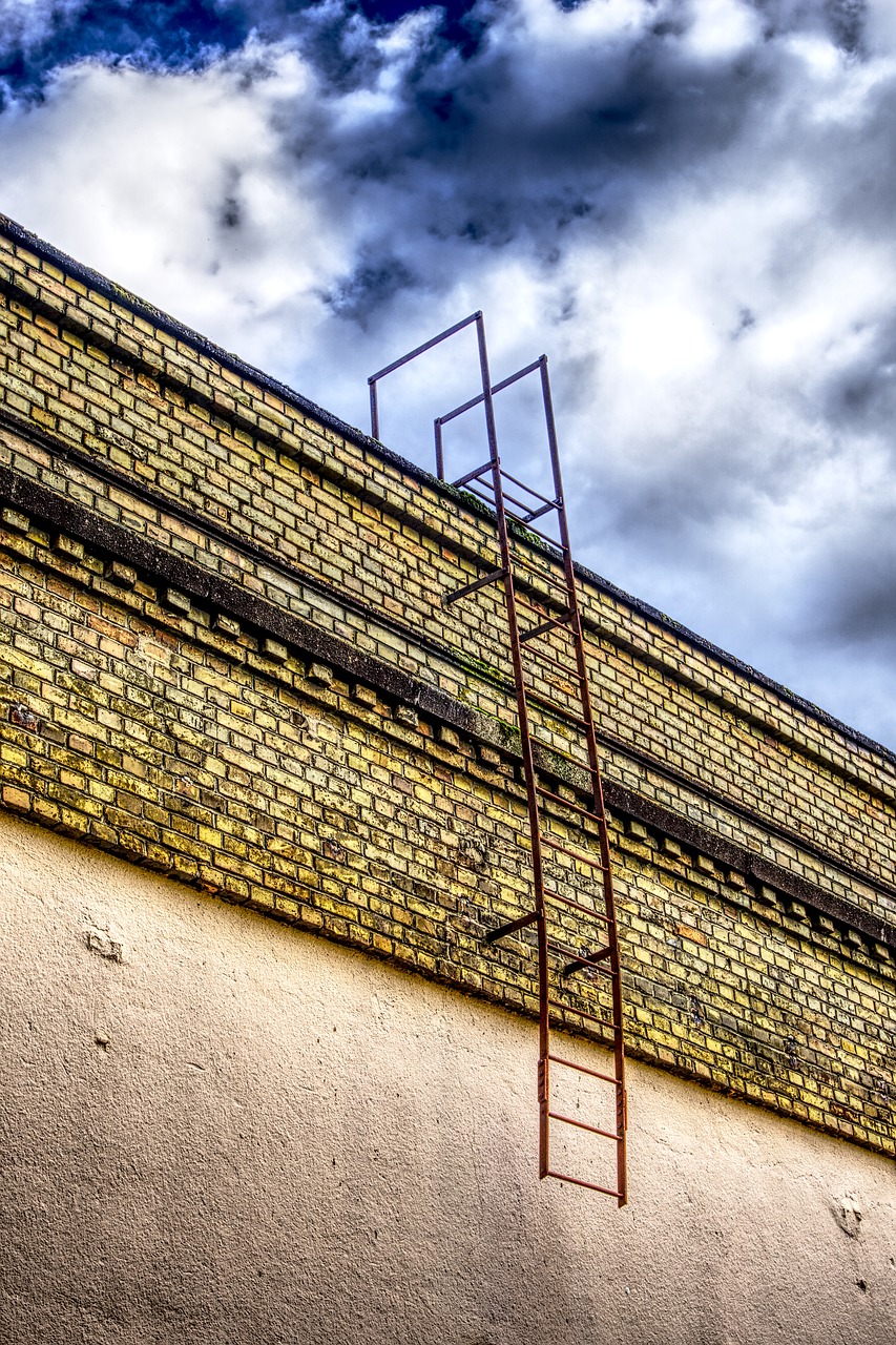 head fire escape facade free photo