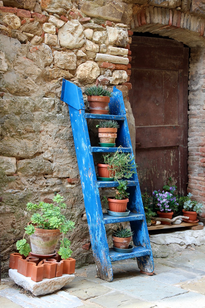 head shelf flower pots free photo