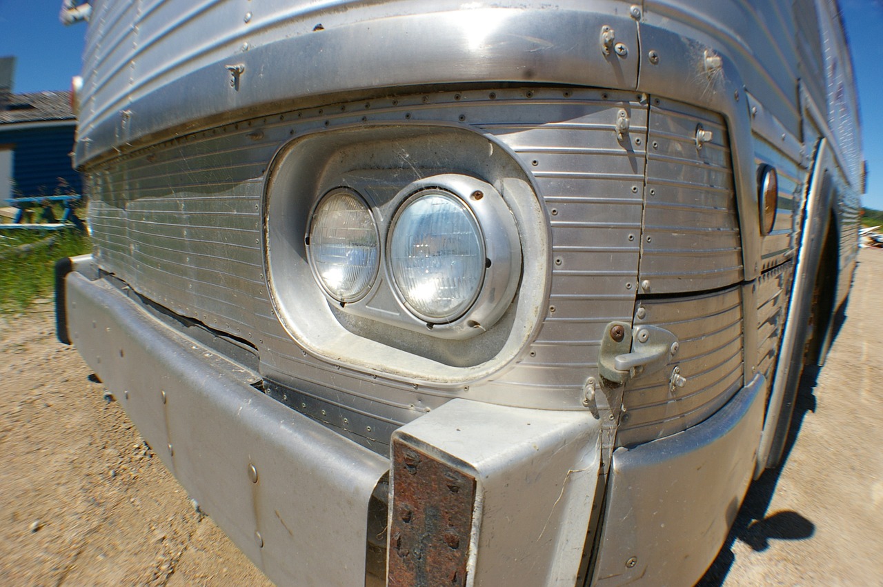 headlight bus chrome free photo