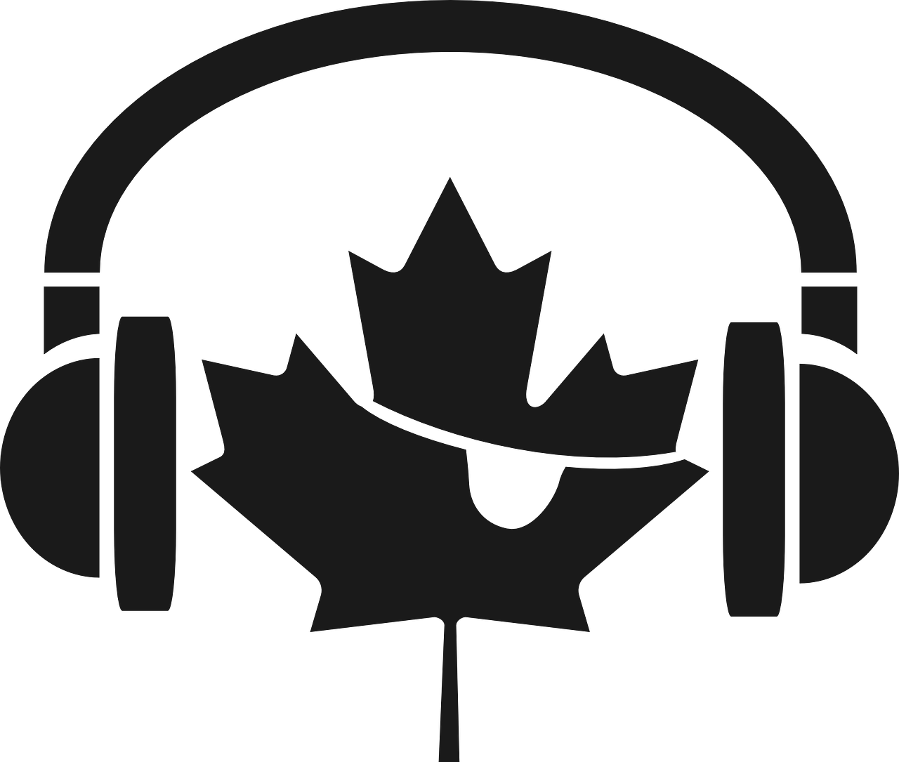 headphones,earphones,maple leaf,canadian music,free vector graphics,free pictures, free photos, free images, royalty free, free illustrations, public domain