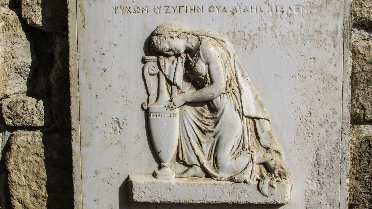 headstone sculpture greek sign free photo