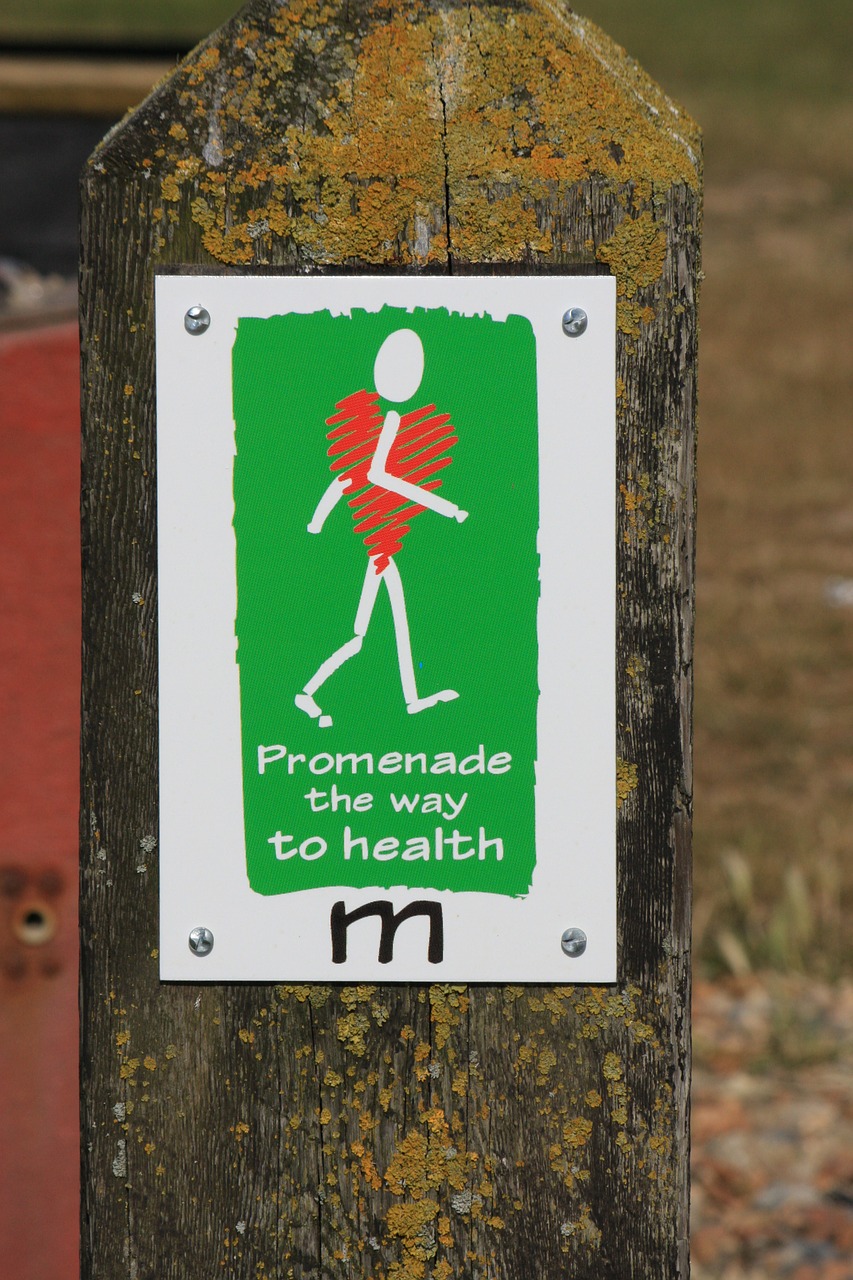 healthy walking signpost signpost sign free photo