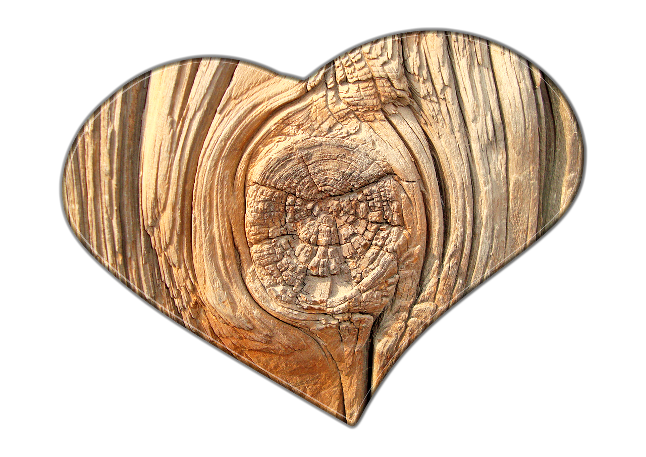 heart love wood free photo