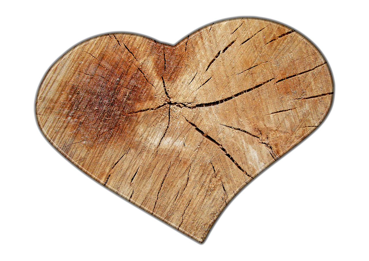 heart love wood free photo