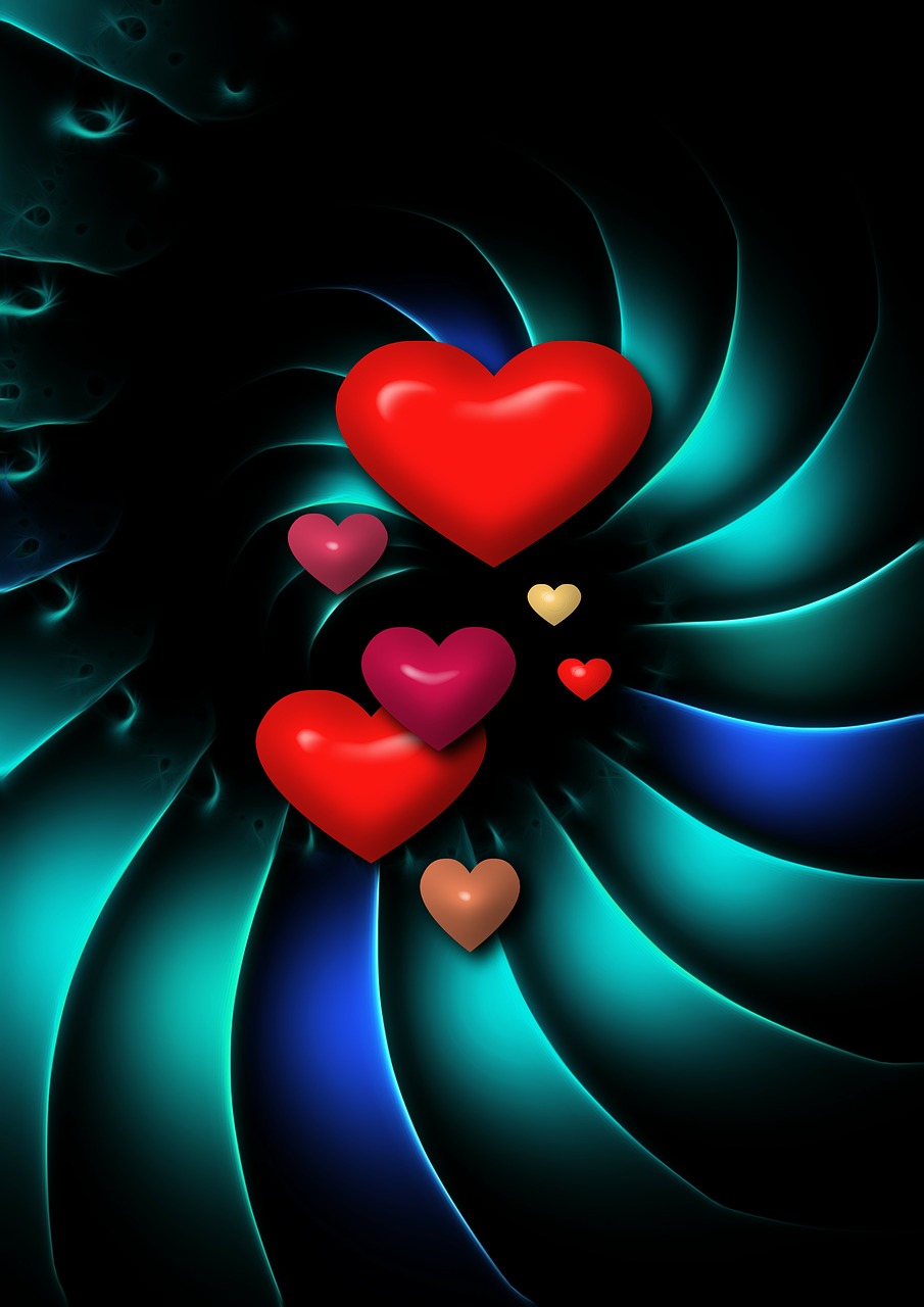 heart love fractal free photo