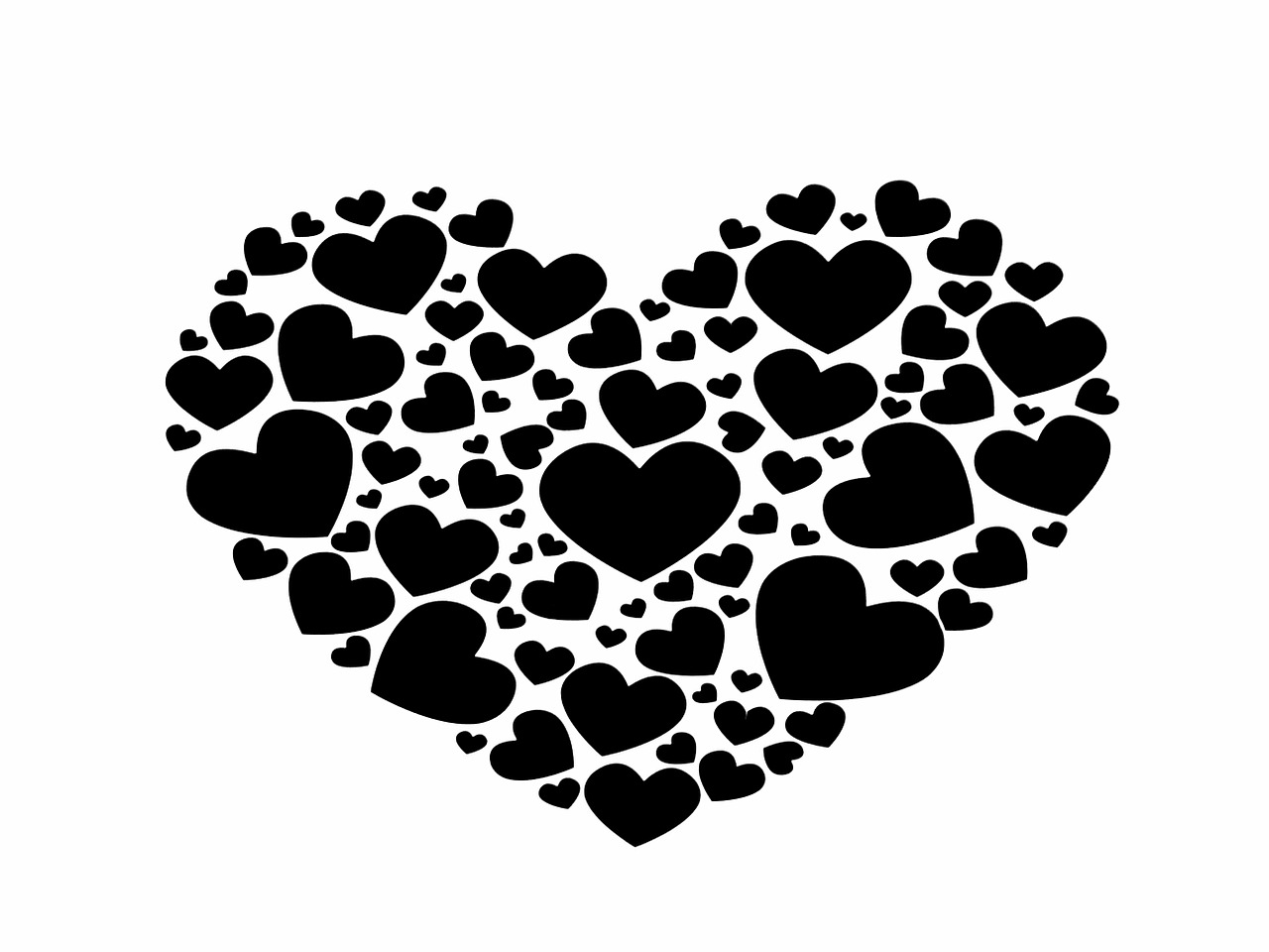 heart love black free photo