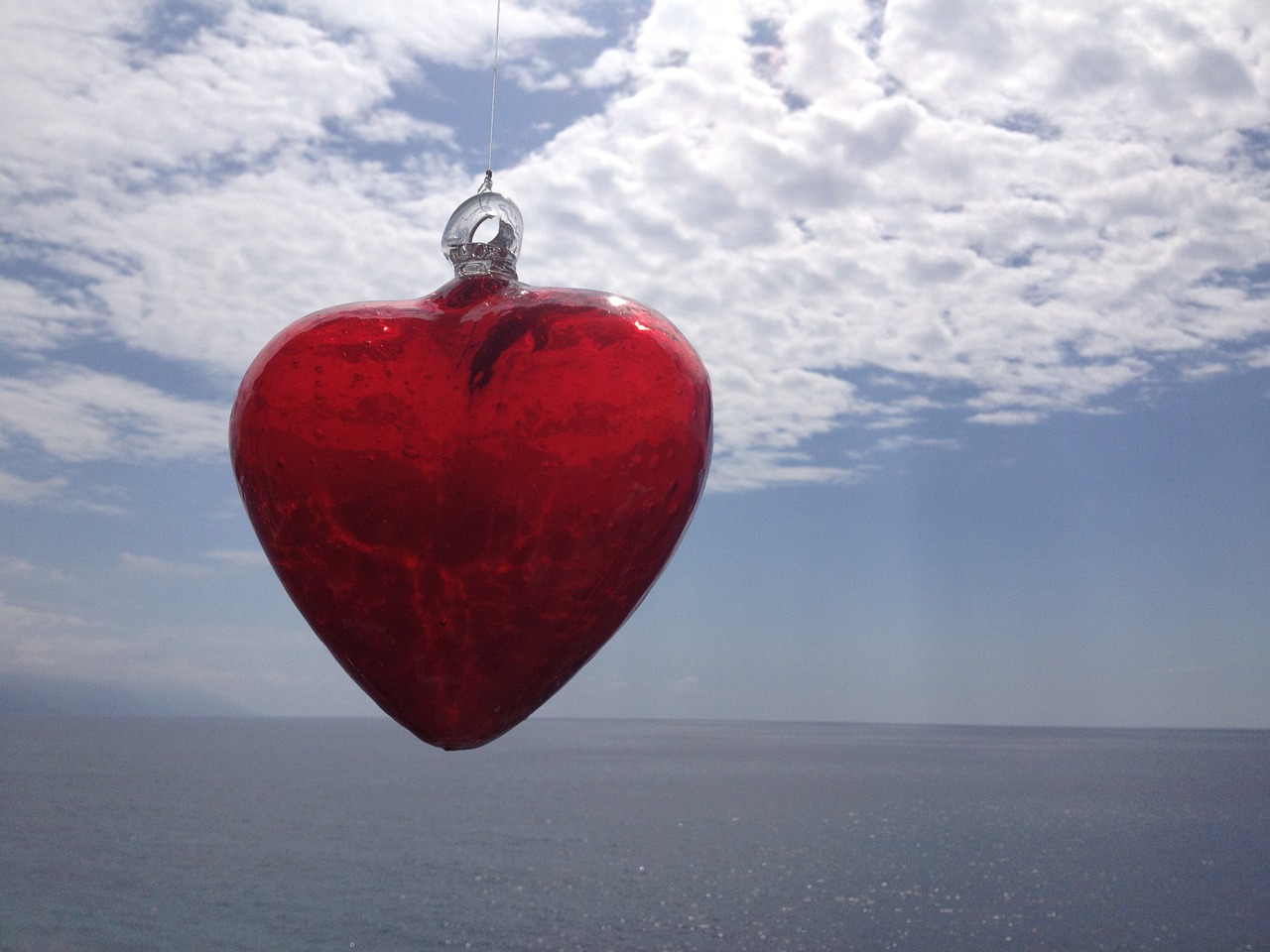 heart clouds glass free photo