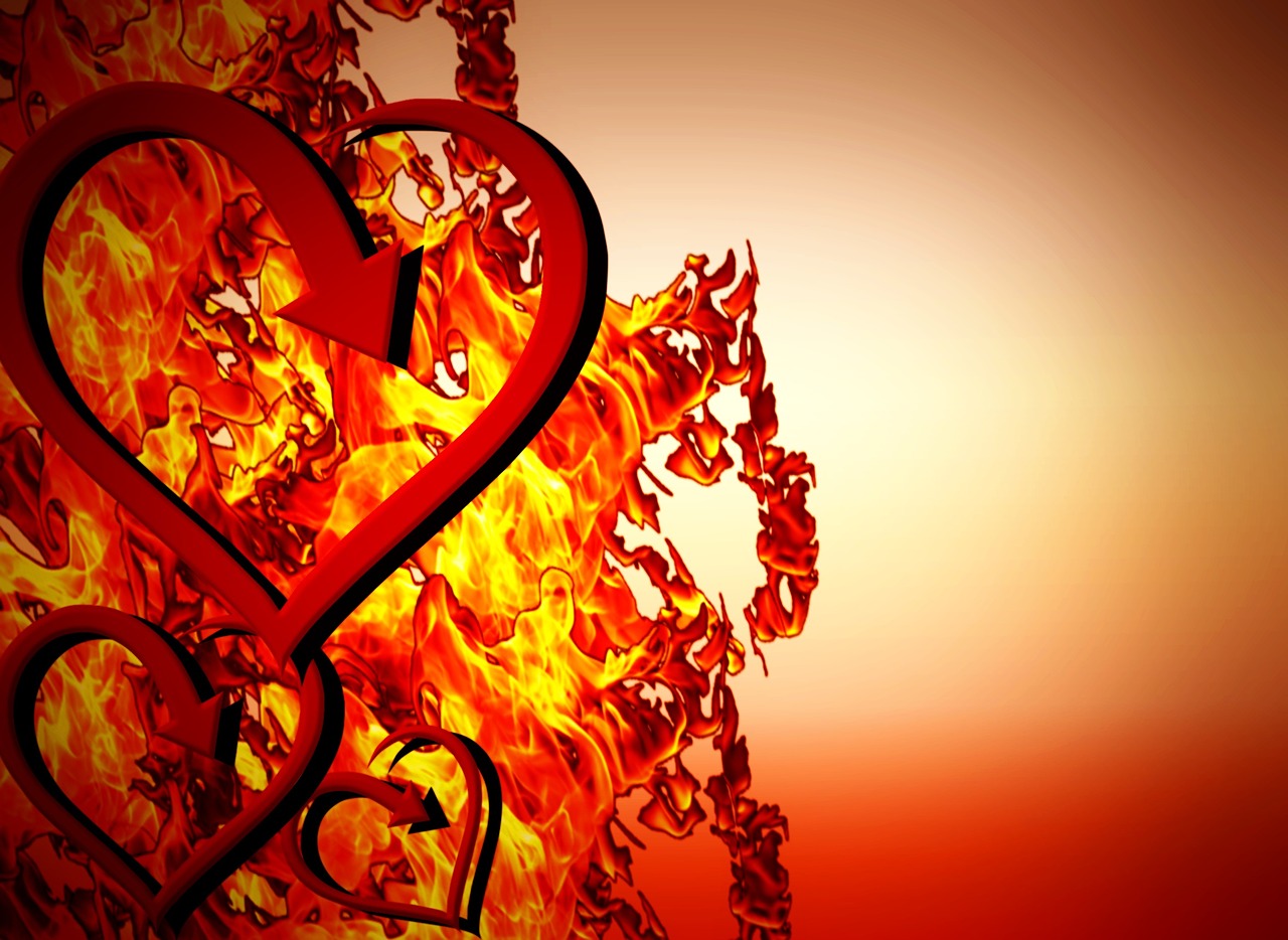 heart fire background free photo