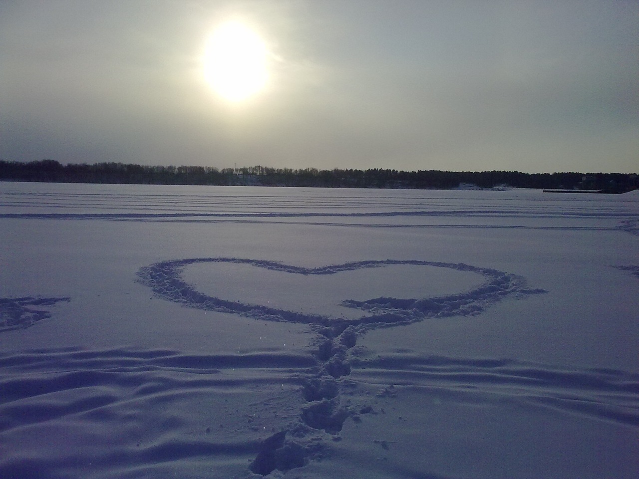 heart sunset ice free photo