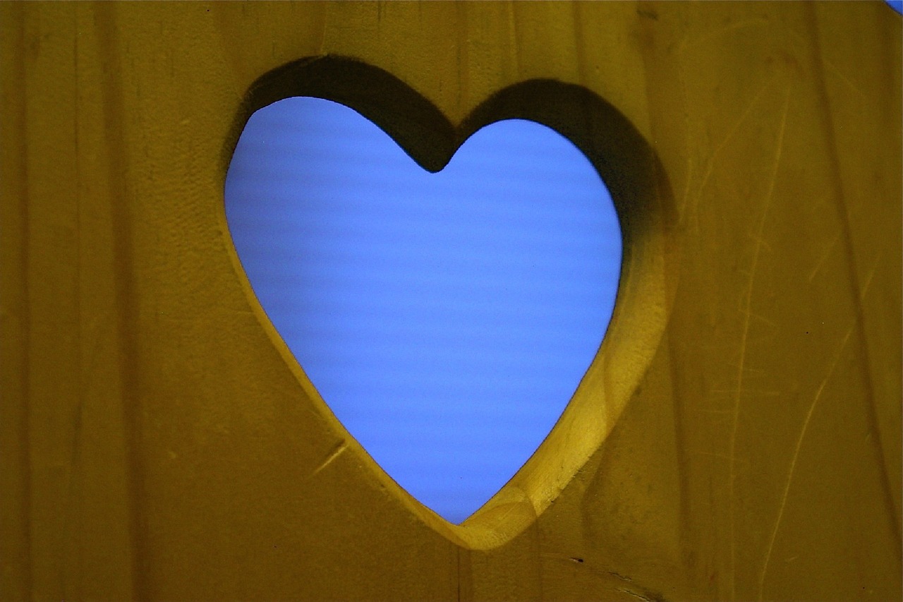 heart blue wood free photo