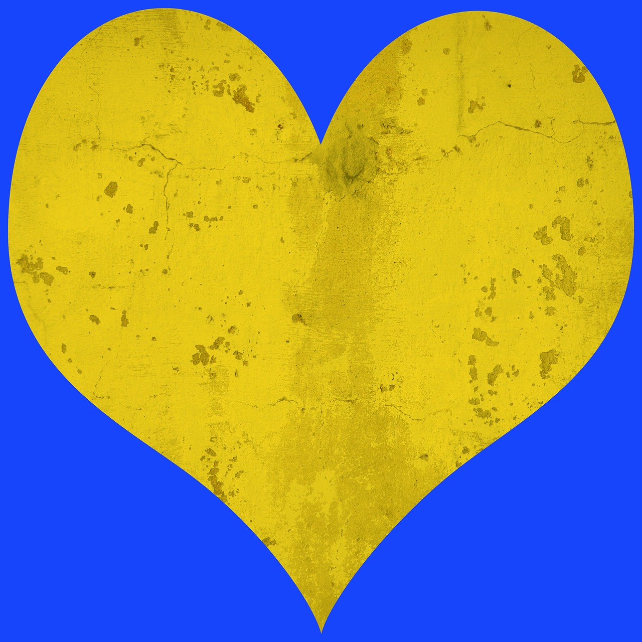 heart yellow blue free photo