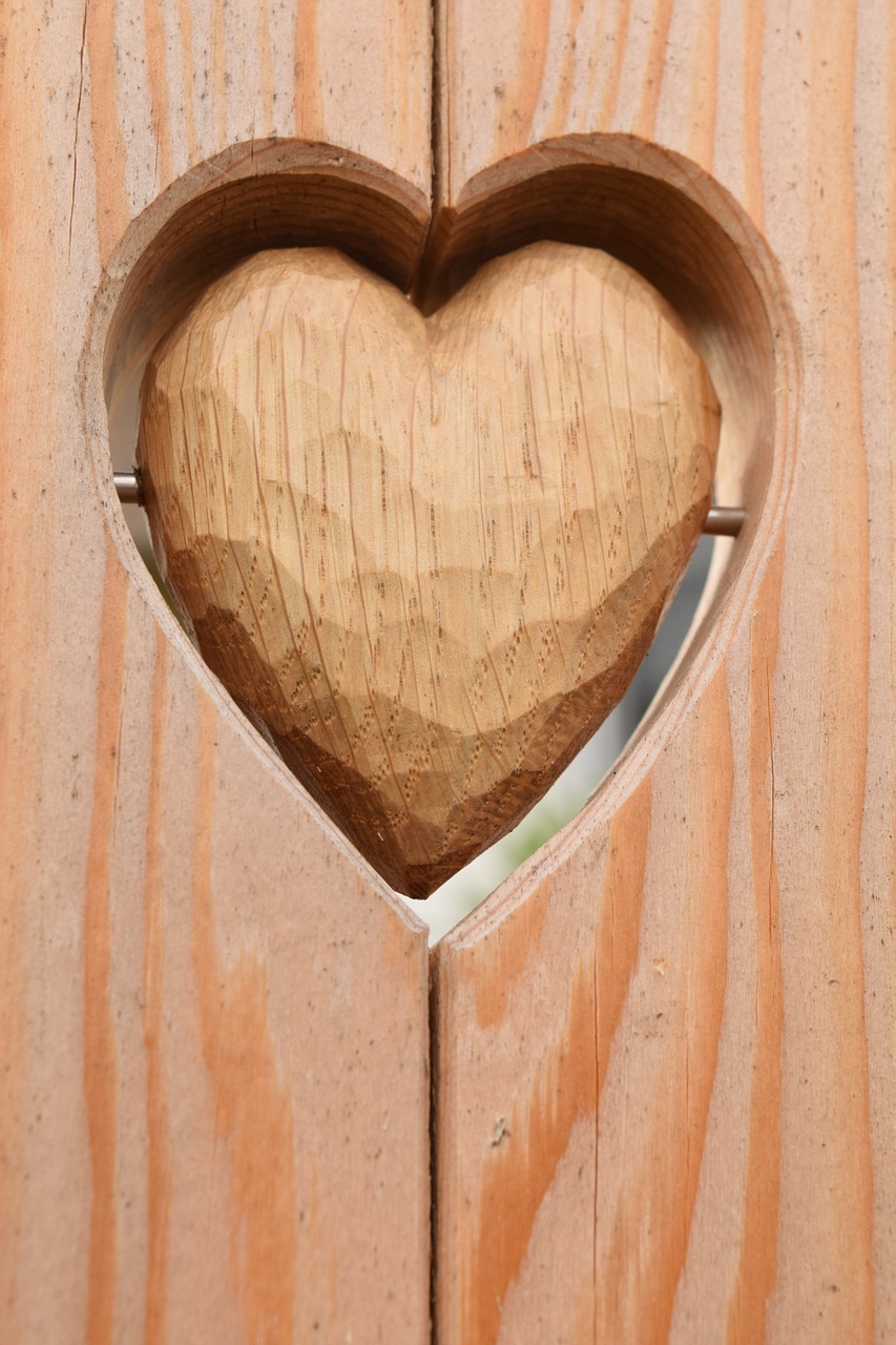 heart wood wooden structure free photo
