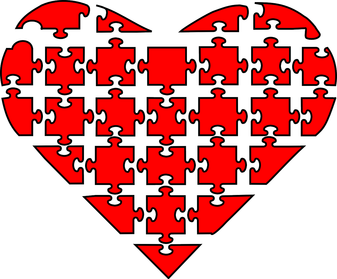 heart puzzle red free photo