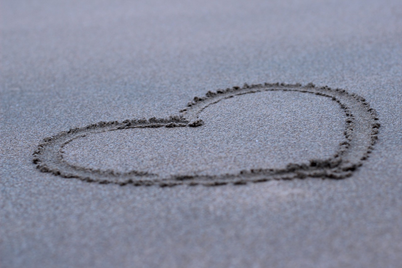 heart beach love free photo