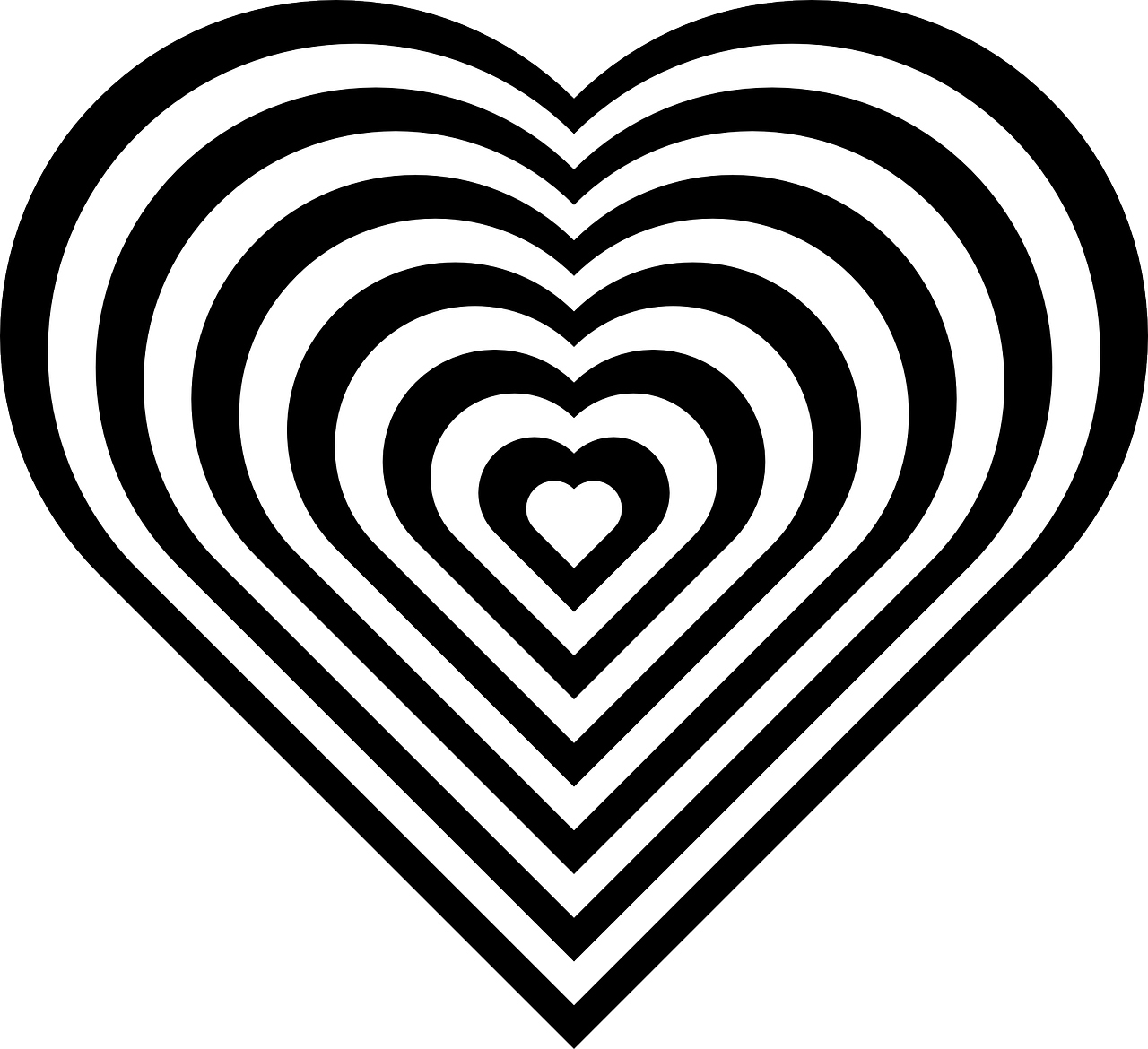 heart nested geometry free photo