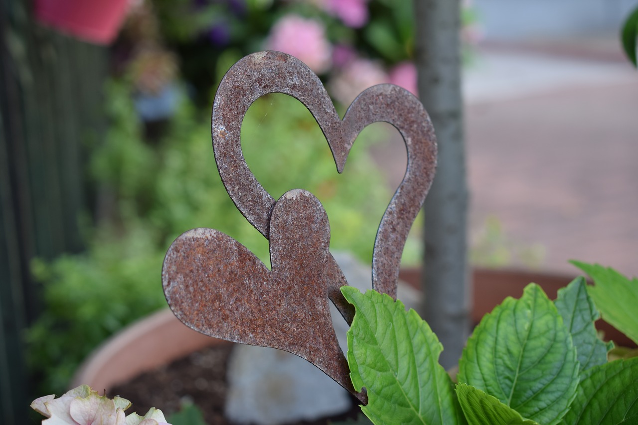 heart metal garden free photo