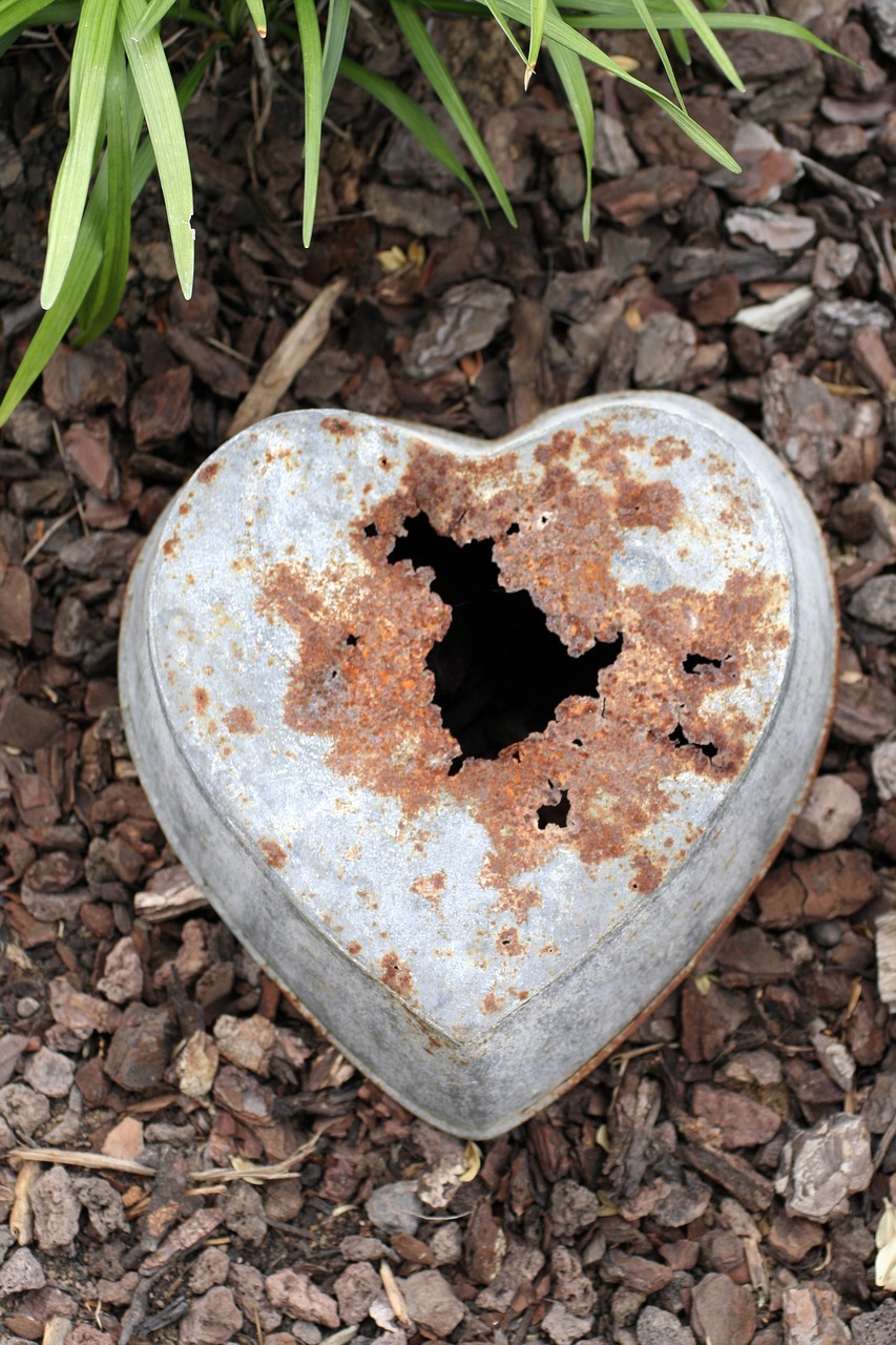 heart metal heart shaped free photo