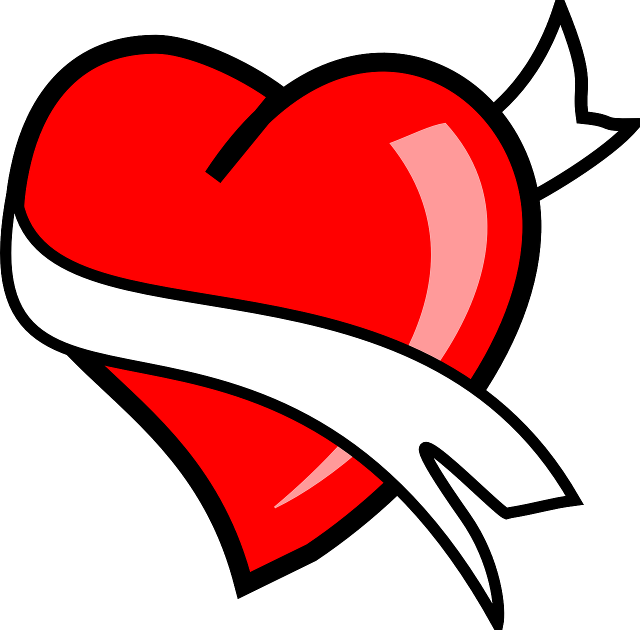 heart ribbon love free photo