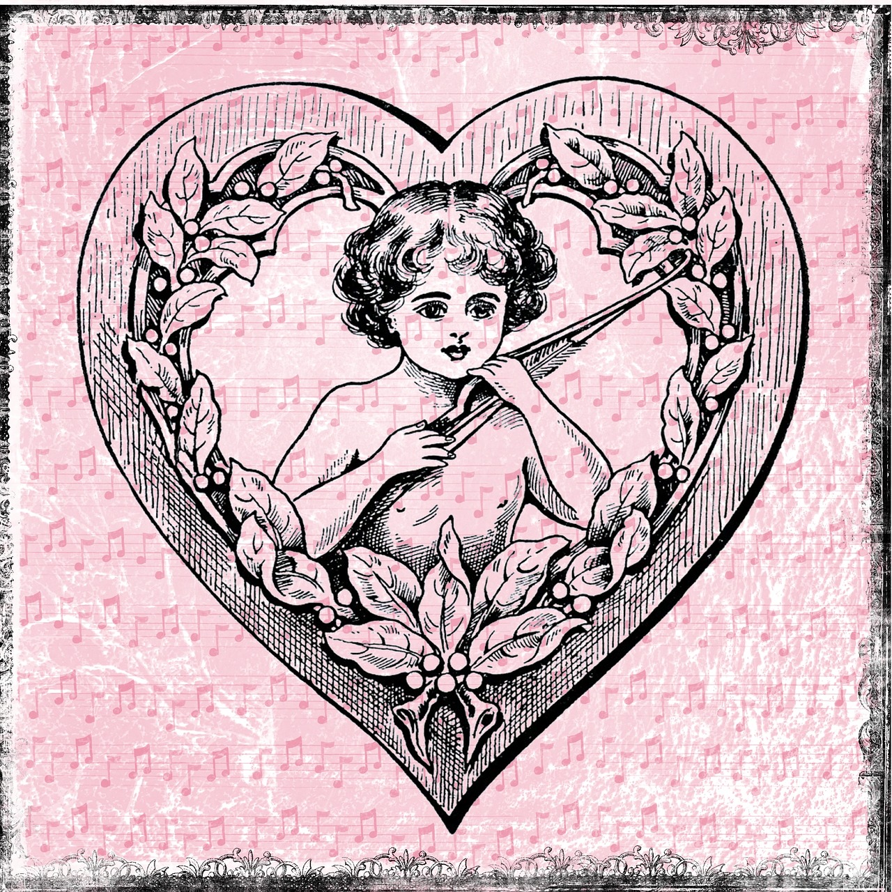 heart drawing angel free photo