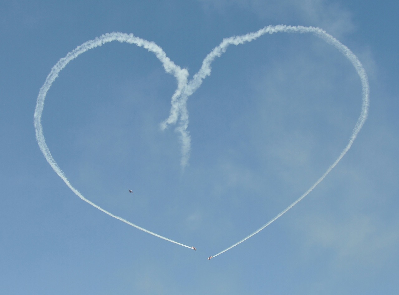 heart sky the plane free photo