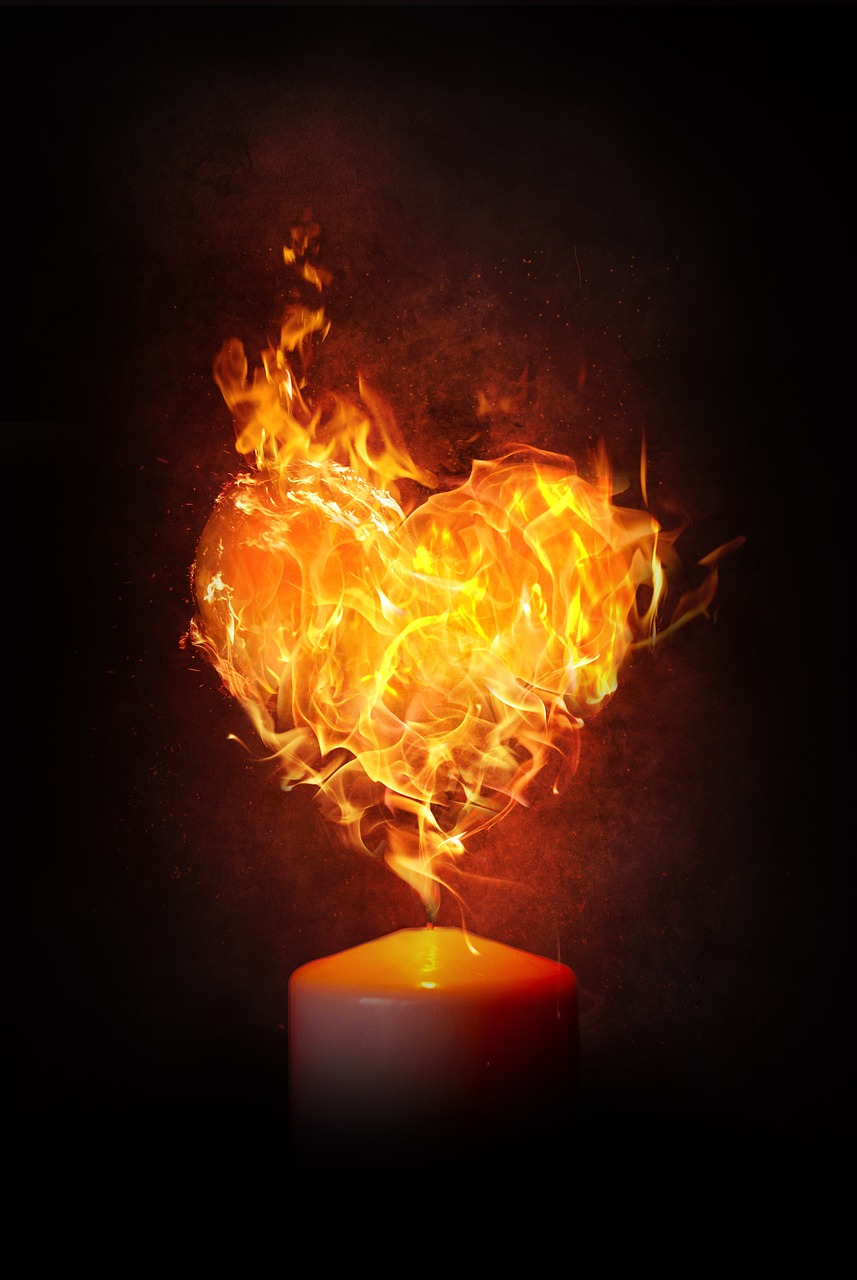 heart fire flame free photo