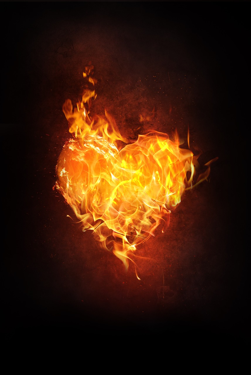 heart fire flame free photo