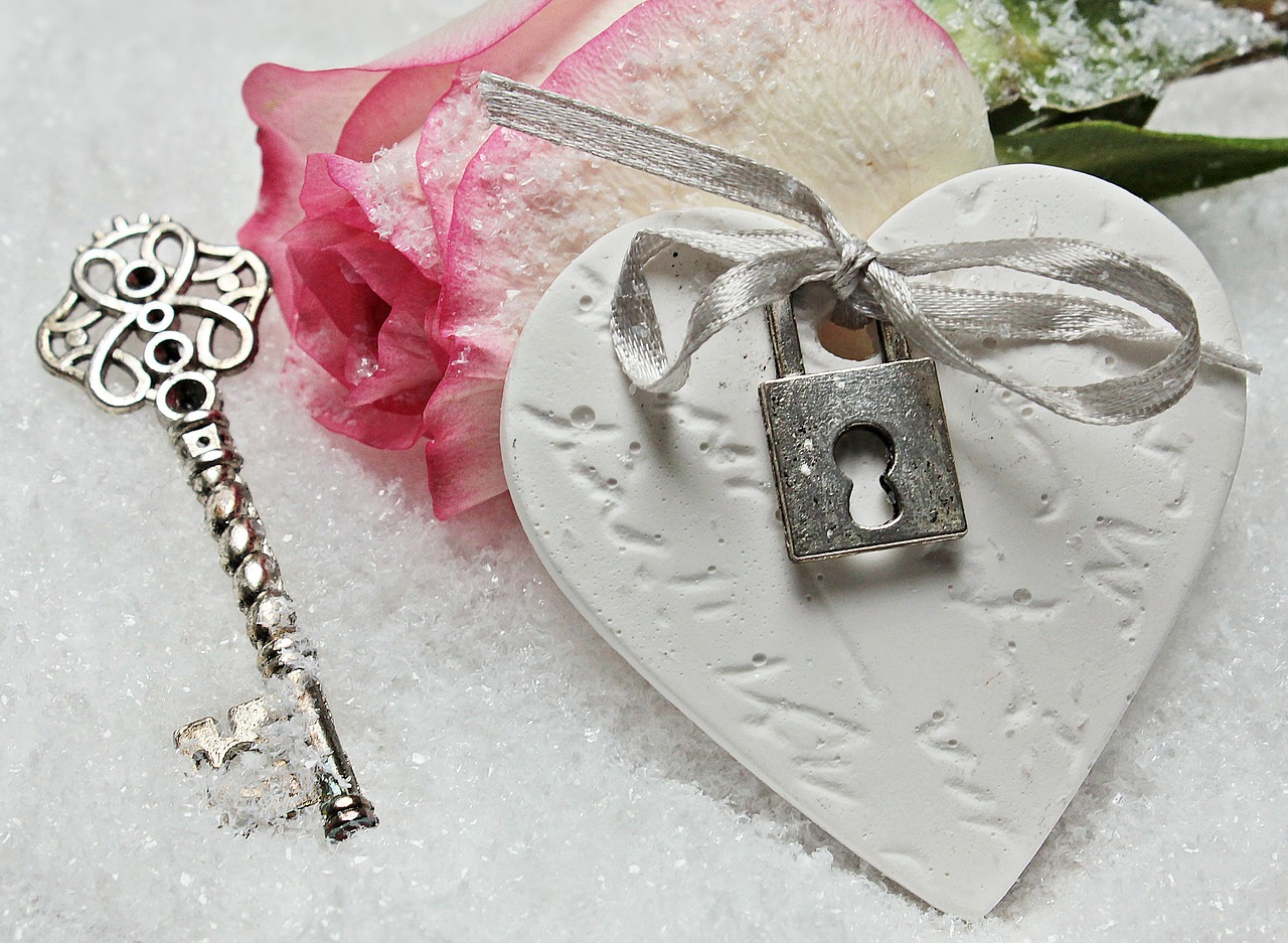 heart key rose free photo