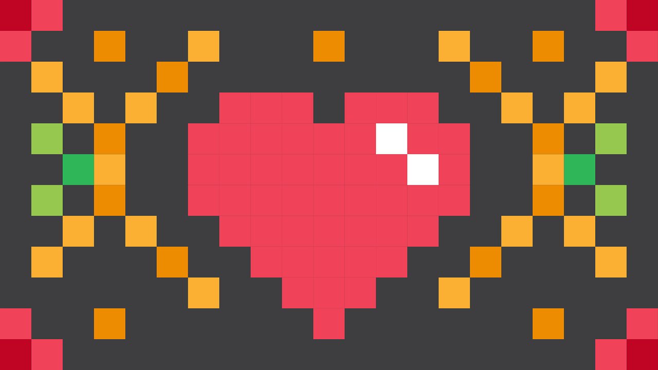 heart pixel square free photo