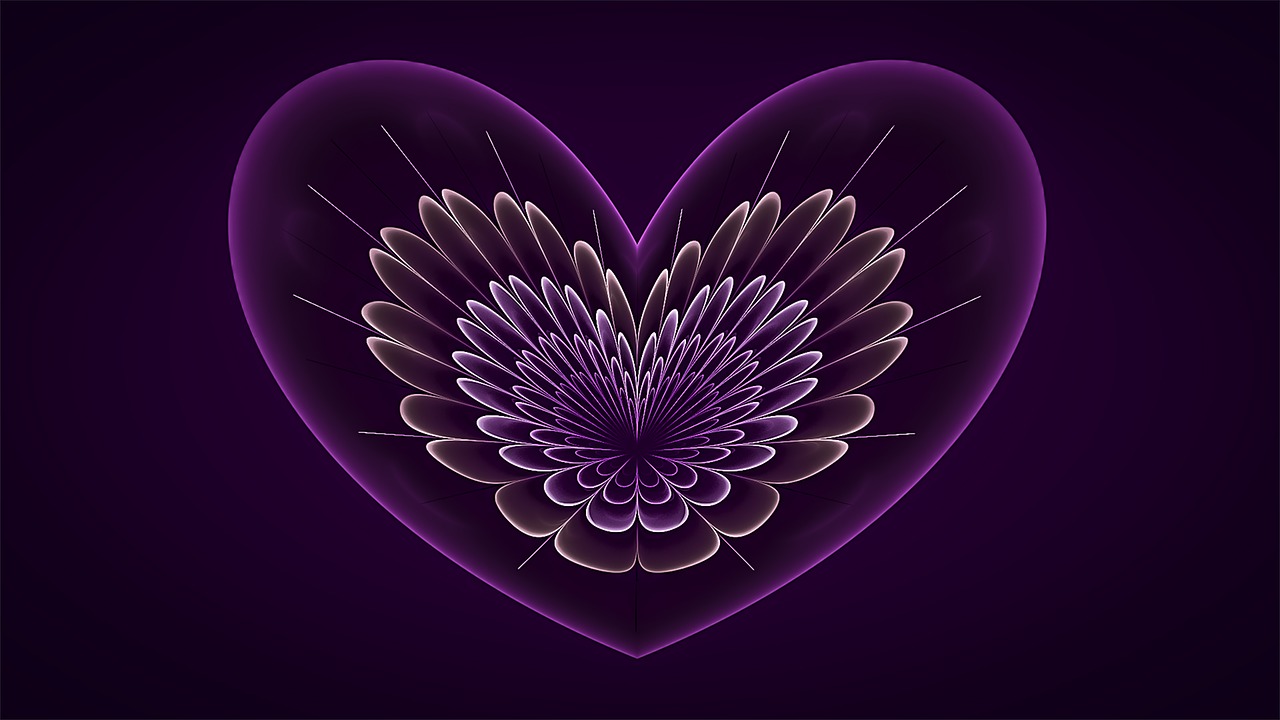 heart fractal purple free photo