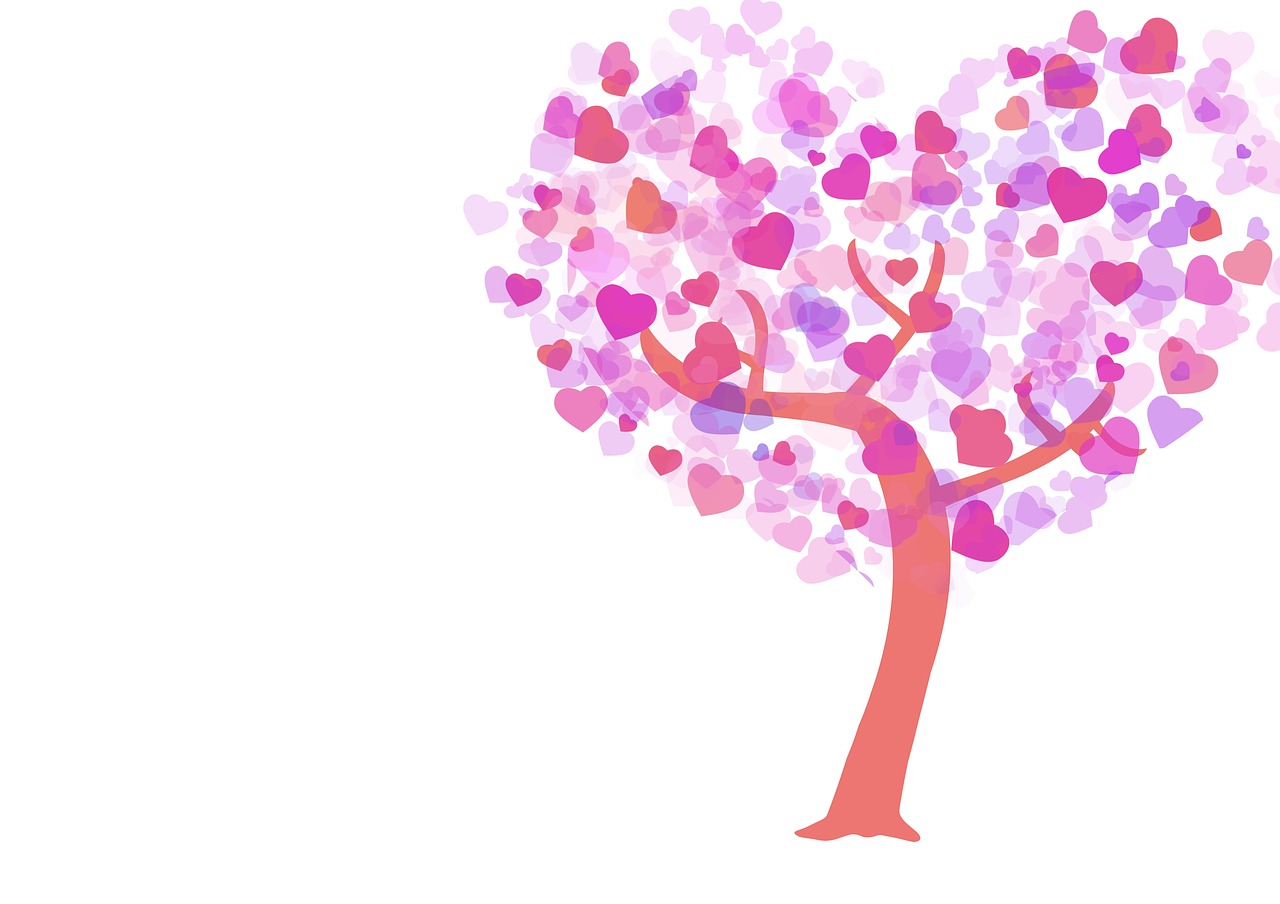 heart tree romance free photo